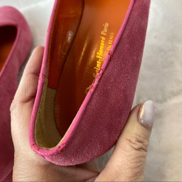 Saint-Honore' Paris Made In Italy Pink Suede Shoes Size 38.5 - Picture 7 of 8